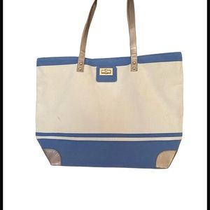 Thursday Friday canvas tote cream & light blue.